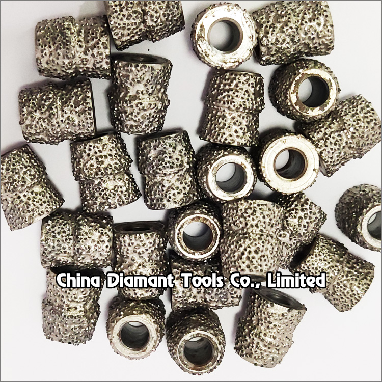 Vacuum brazed diamond beads of wire saw for marble cutting